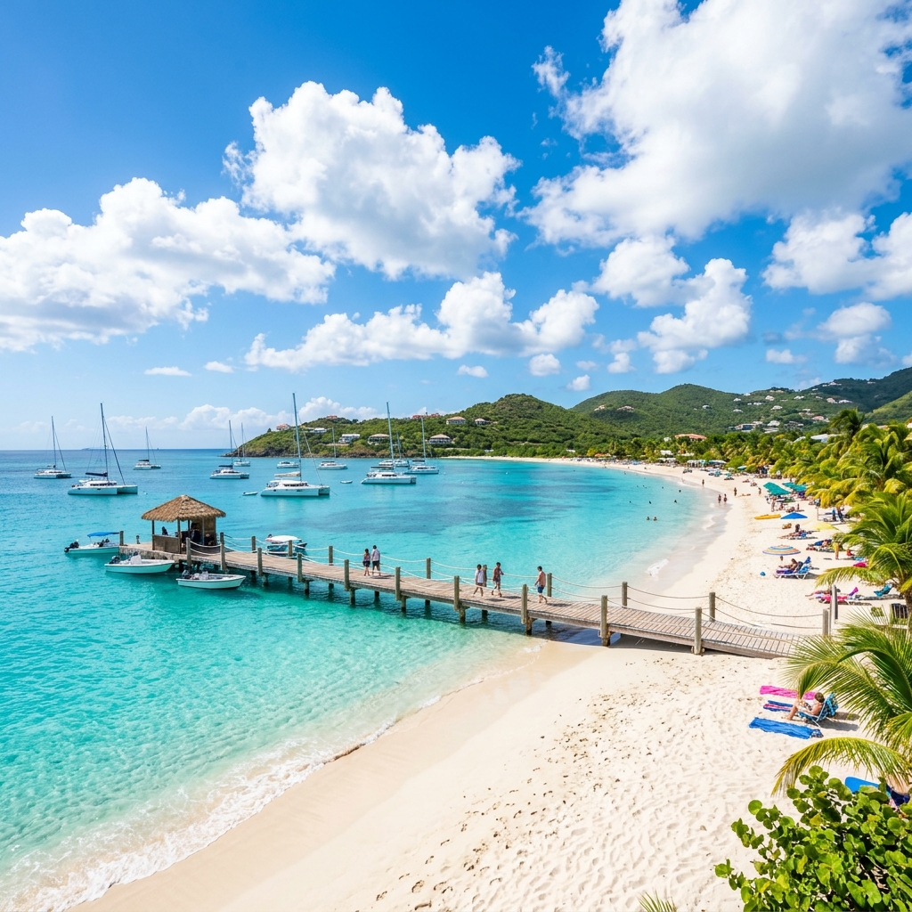 Saint Martin island clear sea and white sand beach